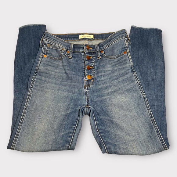 Madewell - High Rise Skinny Crop w Button Fly - Size 25 - Mid-Blue - Picture 4 of 8